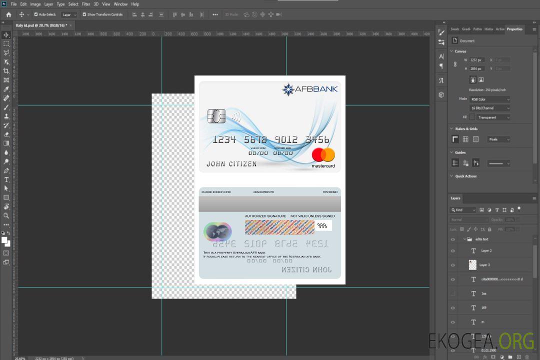 Azerbaïdjan, banque AFB, mastercard template Azerbaïdjan, banque AFB, mastercard template